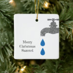 Simple Faucet Plumber White Merry Christmas Ceramic Ornament at Zazzle