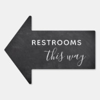 Simple Faux Chalkboard Arrow Wedding Restroom