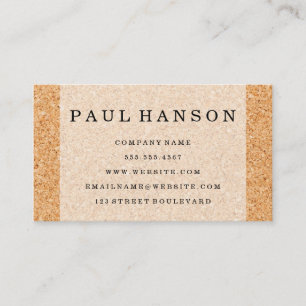 Simple Faux Cork Background Business Card