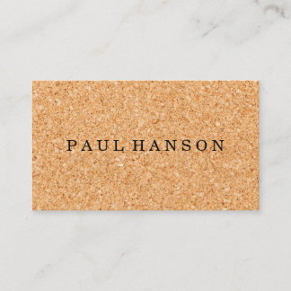 Simple Faux Cork Print Business Card