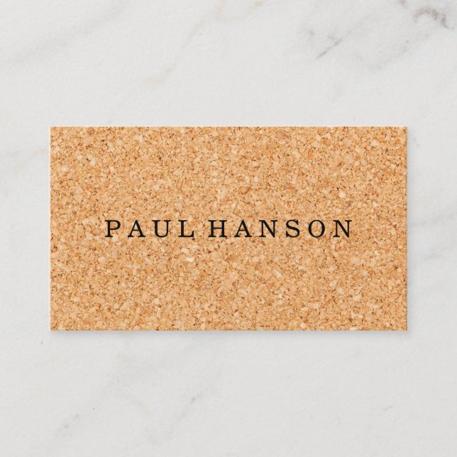 Simple Faux Cork Print Business Card (Front)