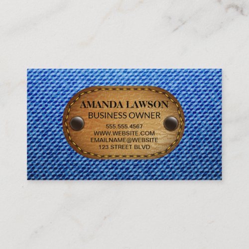 Simple Faux Cork Print Business Card