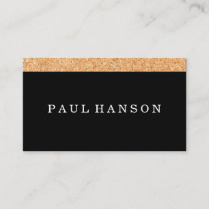 Simple Faux Cork Print Business Card