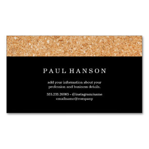 Simple Faux Cork Print Business Card Magnet