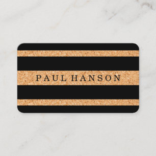 Simple Faux Cork Stripes / Variation Business Card
