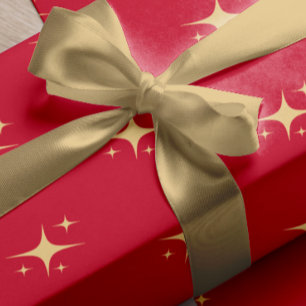 Simple faux gold Christmas gift wrap Satin Ribbon