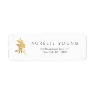 Simple Faux Gold Floral Bouquet Label