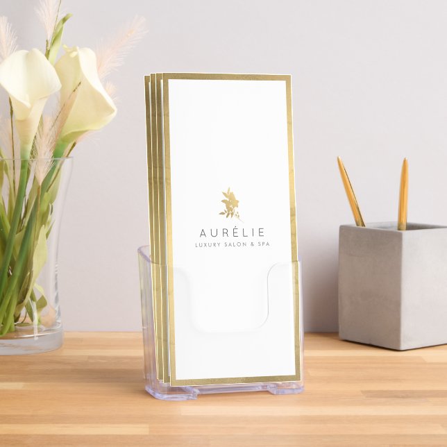 Simple Faux Gold Floral Luxury Salon Brochure (Insitu)