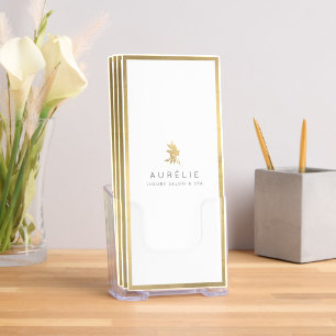 Simple Faux Gold Floral Luxury Salon Brochure