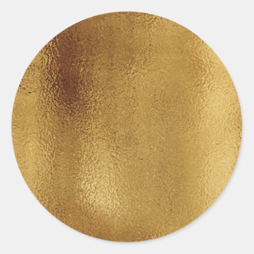 Simple Faux Gold Foil Classic Round Sticker