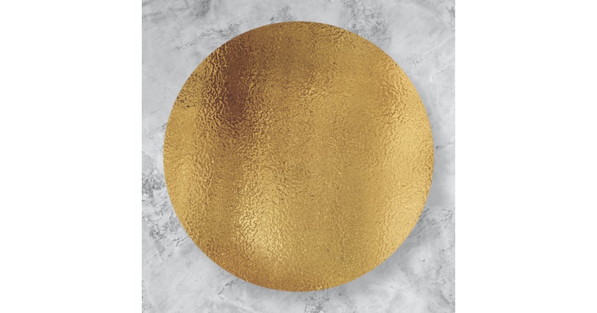 Simple Faux Gold Foil. Classic Round Sticker | Zazzle