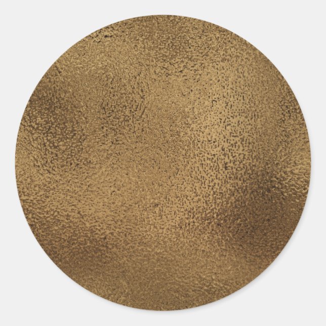 Simple Faux Gold Foil. Classic Round Sticker (Front)