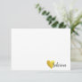 Simple Faux Gold Heart Personalized Script Name Thank You Card