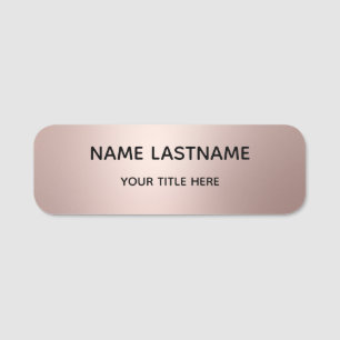 Simple Faux Gold Personalized Safety Pin or Magnet Name Tag