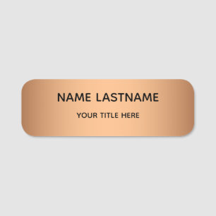 Simple Faux Gold Personalized Safety Pin or Magnet Name Tag