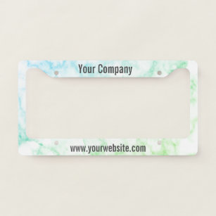 Simple Faux Green Marble and Gray Text Template License Plate Frame
