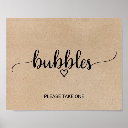 Simple Faux Kraft Calligraphy Bubbles Sign