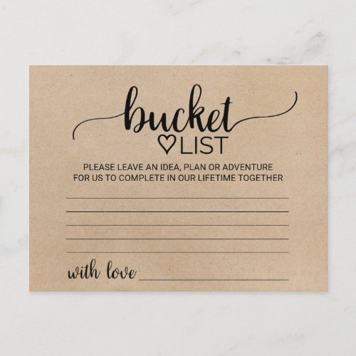 Simple Faux Kraft Calligraphy Bucket List Cards