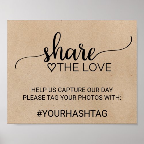 Simple Faux Kraft Calligraphy Share The Love Sign