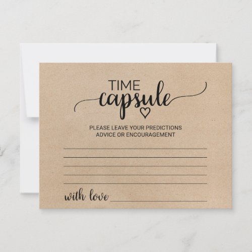 Simple Faux Kraft Calligraphy Time Capsule Cards