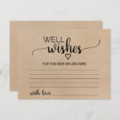 Simple Faux Kraft Calligraphy Well Wishes Cards (Front/Back)