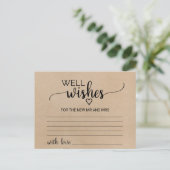 Simple Faux Kraft Calligraphy Well Wishes Cards (Standing Front)