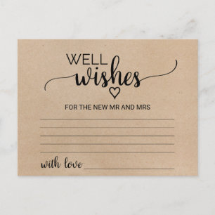 Simple Faux Kraft Calligraphy Well Wishes Cards