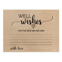 Simple Faux Kraft Calligraphy Well Wishes Cards