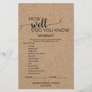 Simple Faux Kraft Do You Know The Bride Game