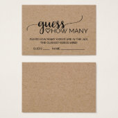 Simple Faux Kraft Guess How Many Kisses Cards (Front & Back)