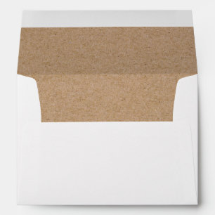 Simple Faux Kraft Heart Lined Wedding Invitation Envelope