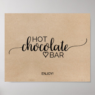 Simple Faux Kraft Hot Chocolate Bar Sign