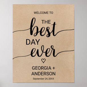 Simple Faux Kraft The Best Day Ever Sign