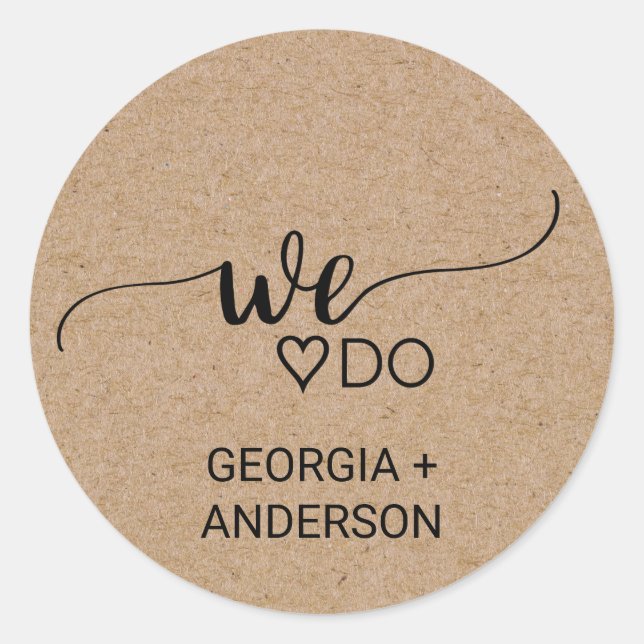Simple Faux Kraft We Do Wedding Envelope Seal (Front)