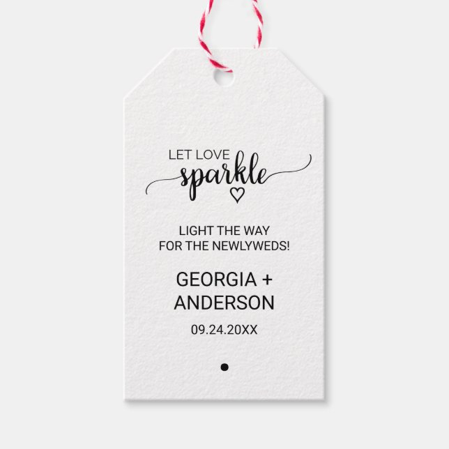 Simple Faux Kraft Wedding Sparkler Tags (Front)