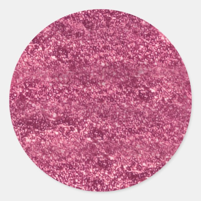 Simple Faux Metallic Pink Foil Classic Round Sticker (Front)