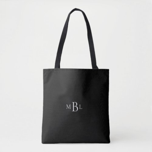 Simple Favor Bridesmaid Monogram Black  Tote Bag