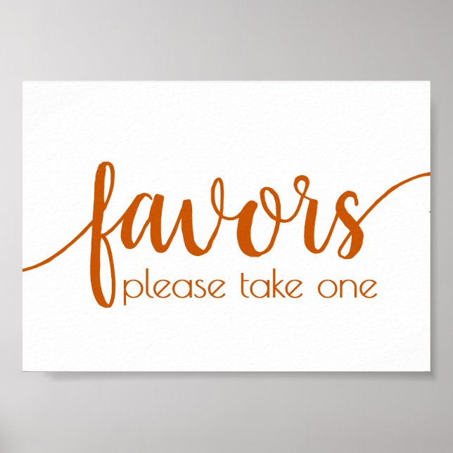 Simple Favors | Fall Orange Wedding Party Event Poster (Front)