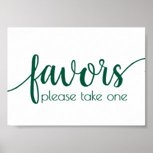 Simple Favors Hunter Green Wedding Party Event Poster