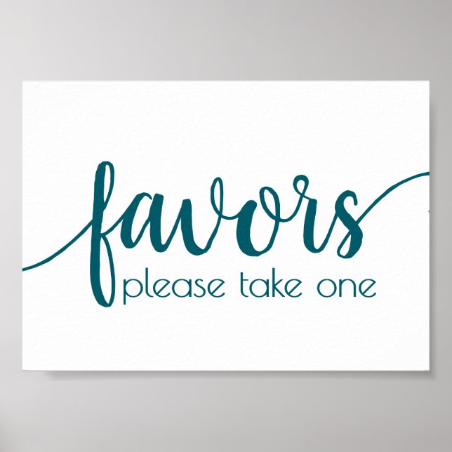 Simple Favors | Teal Aqua Wedding Party Event Poster (Front)