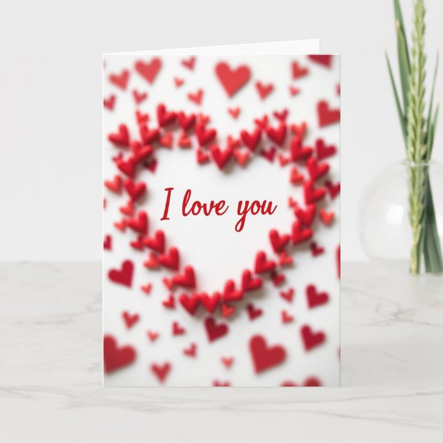 Simple Felt Love Hearts Card (Front)