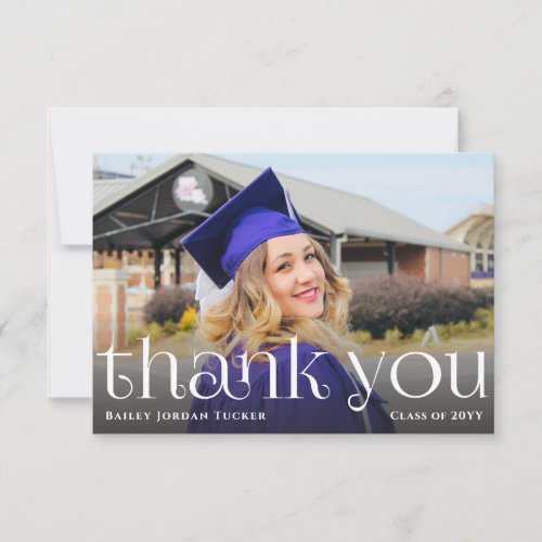 Simple Feminine Graduation Full-Photo Thank You