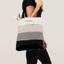 Simple Feminine Stripes Pattern with Your Name Tote Bag