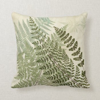 Simple Ferns Leaves Layered Throw Pillow by farmer77 at Zazzle