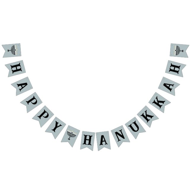 Simple Festival of Lights Menorah Hanukkah  Bunting Flags (All)