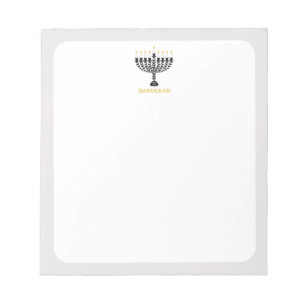Simple Festival of Lights Menorah Hanukkah Notepad