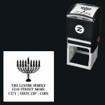 Simple Festival of Lights Menorah Hanukkah Self-inking Stamp<br><div class="desc">This simple and elegant self inking stamp features a floral menorah with text that is customizable. Click the personalize button to customize the text in this design. These items coordinate with our other items in the collection. Perfect for using on holiday cards and invitations during the Hanukkah season.</div>