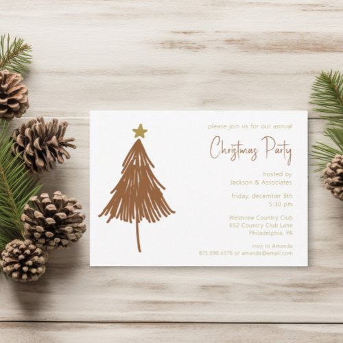 Simple Festive Christmas Tree Holiday Party Invitation