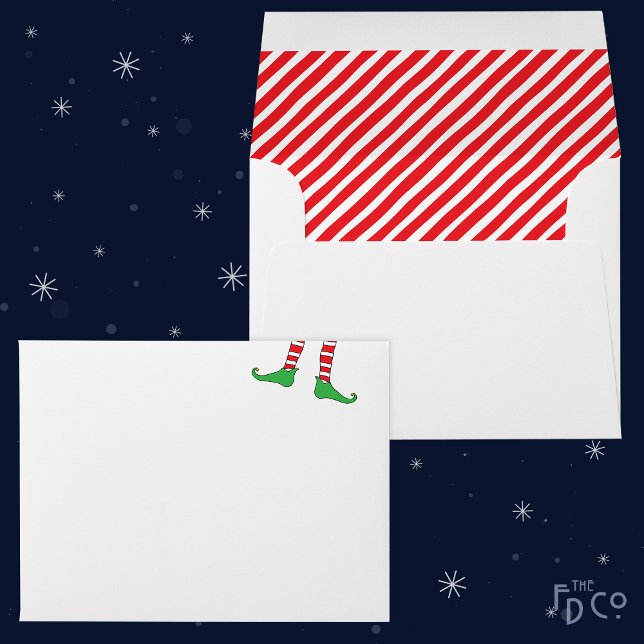Simple Festive Elf Legs Candy Cane Striped Inside Envelope (Creator Uploaded)