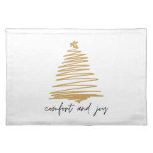 Simple Festive Gold Holiday Table Placemats